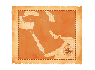 Old vintage middle east ( western asia ) map vector illustration