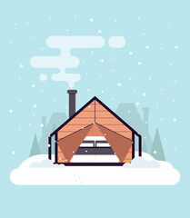 Vector stock glamping concept of comfortable outdoor recreation.  Comfortable camping with camping, camp, wilderness vacation. Suitable for advertising glamping, country houses and outdoor recreation