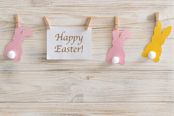 Paper Easter bunnies, congratulations to Easter