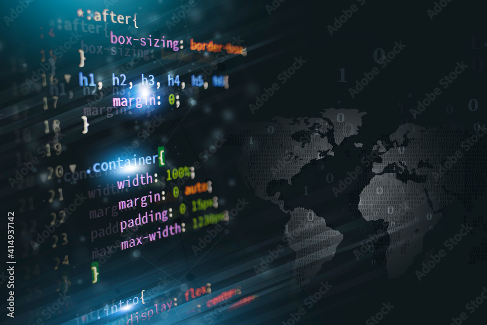 Wall mural css web developing digital background