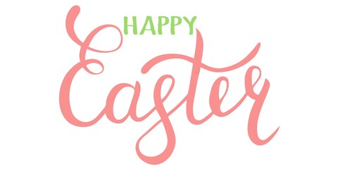 Happy Easter banner with hand drawn lettering