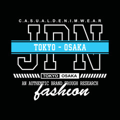 Japan tokyo osaka denim typography t-shirt design
