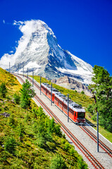 Obraz na płótnie Canvas Gornergrat train and Matterhorn - Switzerland