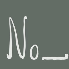 Handwritten sign of number. Gray and white colors are used.