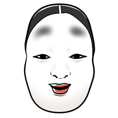 Realistic Noh mask illustration design