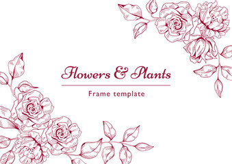  Flowers and plants frame template