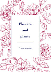  Flowers and plants frame template