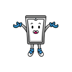 Cute smartphone mascot design illustration