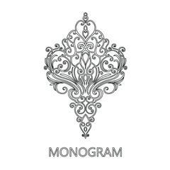 Oriental vector damask for greeting cards and wedding invitations and for template silhouettes .