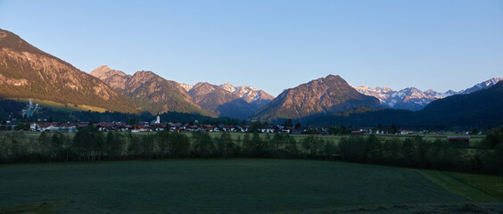 Alpenglühen auf den Allgäuer Alpengipfeln