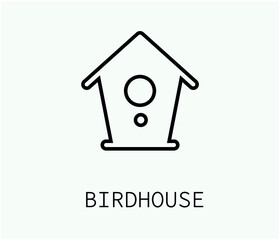 birdhouse vector icon. Editable stroke. Symbol in Line Art Style for Design, Presentation, Website or Apps Elements, Logo. Pixel vector graphics - Vector