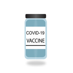 bottle with covid vaccine from coronavirus covid-19