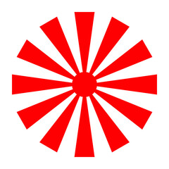 Japanese imperial navy flag isolated vector design. Abstract japanese flag for decoration design. Sunshine vector background. Vintage sunburst.