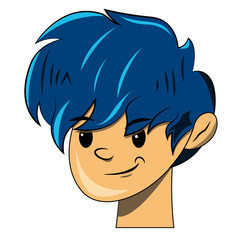 Ilustración de una cara joven sonriendo