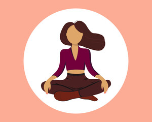 Yoga. Vector lotus position. Vector women