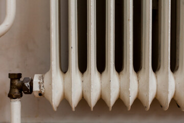 Closeup on part of old heater