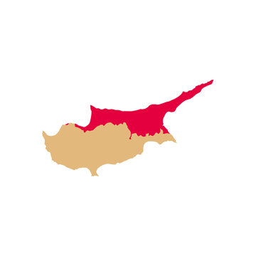 Map of Cyprus with borderline. Vector drawing