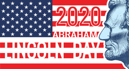 2020 Lincoln day vintage banner background
