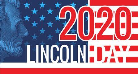 2020 Lincoln day vintage banner background