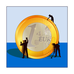 Cleaning of Euro coin