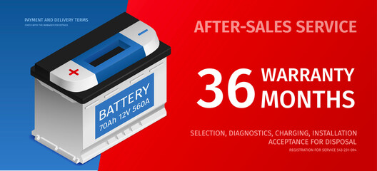 Car Battery Auto Service Poster