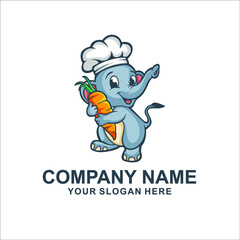 kids elepant logo vector