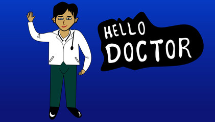 Cute cartoon of a doctor