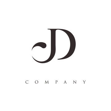 initial JD logo design vector