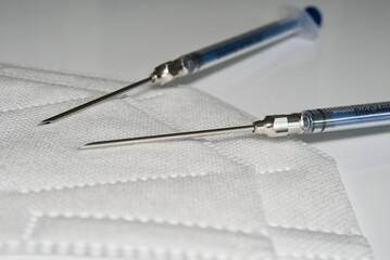 corona masks with vaccination tips