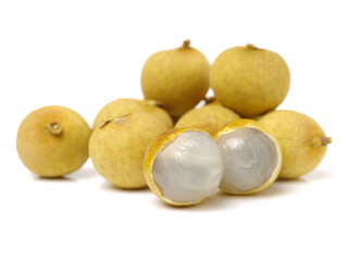 Freshness longans on white background