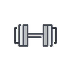 Dumbbell color line icon. Gym and sports equipment vector outline colorful sign.