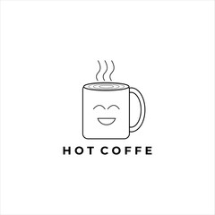 a cup of hot coffee vector logo