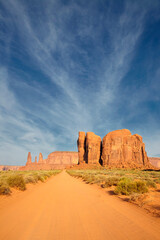 Dirty road at Monument Valley, Arizona, United States