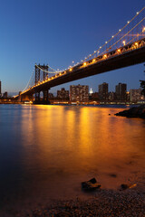 Fototapeta premium Manhattan bridge and NYC skyline, New York City, USA