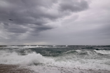 Seascape with dark sky