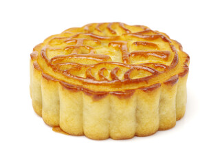Mooncake Chinese mid autumn festival food on white background