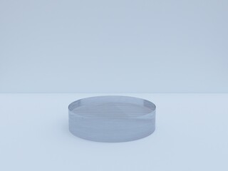 Scene with podium for mock up presentation in blue color and minimalism style with copy space, 3d render abstract background