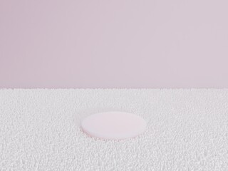 Scene with podium for mock up presentation in white color and minimalism style with copy space, 3d render abstract background