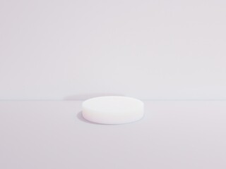 Scene with podium for mock up presentation in white color and minimalism style with copy space, 3d render abstract background