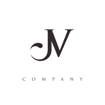 monogram JV logo design vector