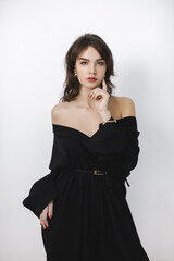 Fashion Photo of Brunette Woman in Black