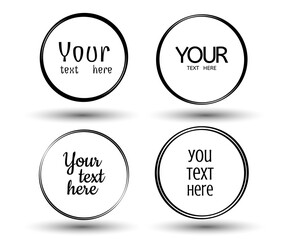 Handwritten with color circle brush stroke backgrounds for business, banner, promotion and advertising. Abstract vector banners. Design illustration elements. - Vector