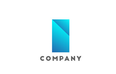 I geometric alphabet logo letter for business and company with blue color. Corporate brading and lettering with futuristic design and gradient