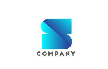 S geometric alphabet logo letter for business and company with blue color. Corporate brading and lettering with futuristic design and gradient