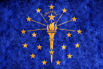 Metallic Indiana state flag, Indiana flag background