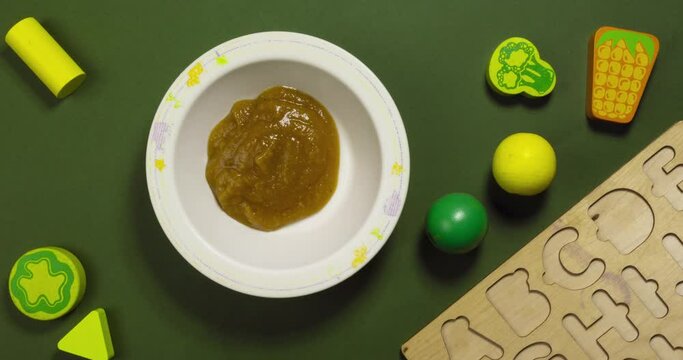 Ingredients and tools for baby food stop motion