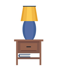 lamp in wooden drawer isolated icon