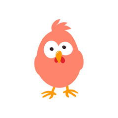 A sweet Easter chicken sits in anticipation of Easter. Vector illustration isolated on white background