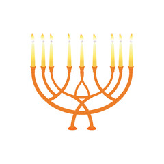 Vector illustration of candlestick and candelabra candles in vintage style.