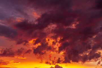 Evening sky with clouds as background.